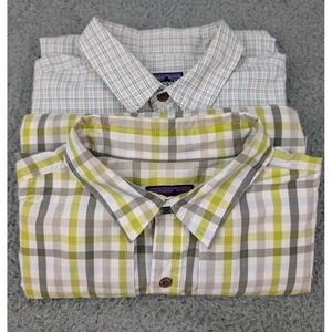 Lot of 2-Patagonia Shirts Men's XL Island Hopper Long Sleeve Plaid Vented 52180